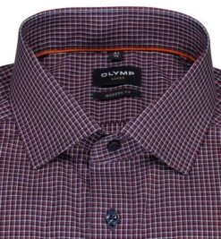 OLYMP Hemd, Modern Fit, Baumwolle, Rotorange Kariert -Milestone Shop 396568 norm2