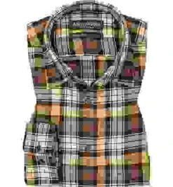 Marc O'Polo Hemd, Regular Fit, Bio Baumwolle, Ocker-braun Kariert -Milestone Shop 397144 norm 1