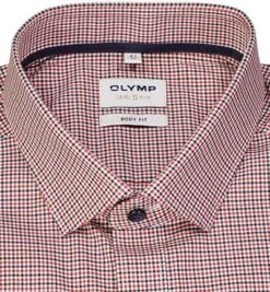 OLYMP Hemd, Body Fit, Baumwolle, Rot Kariert -Milestone Shop 397561 norm2