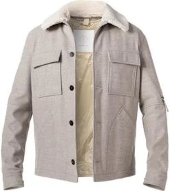 Bogner 2-in-1 Jacke, Material-Mix Mit Lammfellkragen, Greige Meliert