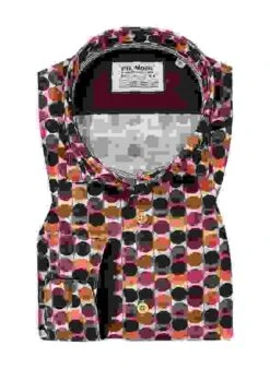 Hemd, Shaped Fit, Baumwolle CO2-Neutral, Weinrot Gemustert -Milestone Shop 398252 norm 1