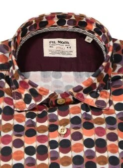 Hemd, Shaped Fit, Baumwolle CO2-Neutral, Weinrot Gemustert -Milestone Shop 398252 norm2