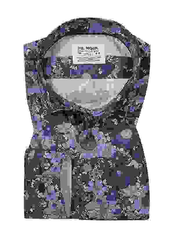 Hemd, Shaped Fit, Baumwolle CO2-Neutral, Indigo Gemustert 6 Hemd, Shaped Fit, Baumwolle CO2-Neutral, Indigo Gemustert – Bild 4