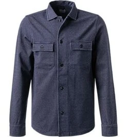 OLYMP Overshirt, Body Fit, Jersey, Marine Meliert
