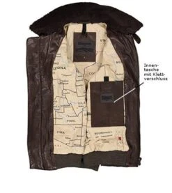 Lederjacke, Schafleder Pelzkragen, Kaffeebraun -Milestone Shop 398604 norm3