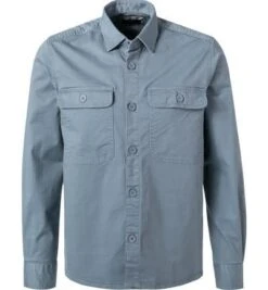 CINQUE Overshirt, Baumwoll-Stretch, Rauchblau