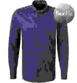 OLYMP Hemd, Body Fit, Jersey Geruchshemmend, Marine Kariert -Milestone Shop 400211 norm 1