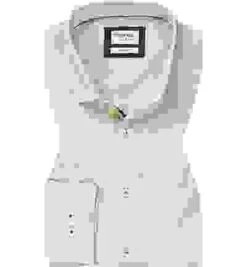 OLYMP Hemd, Body Fit, Baumwoll-Stretch, Natur Kariert -Milestone Shop 400258 norm 1