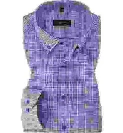 Eterna Hemd, Modern Fit, Baumwolle, Marineblau Kariert -Milestone Shop 400890 norm 1