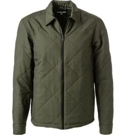 Strellson Overshirt, Casual Fit, Mikrofaser Wattiert, Olivgrün