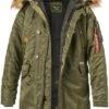 Alpha Industries Parka, Mikrofaser Wattiert, Dunkelgrün -Milestone Shop 401156 norm