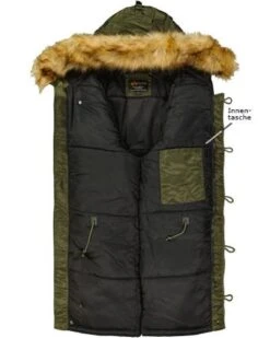 Alpha Industries Parka, Mikrofaser Wattiert, Dunkelgrün -Milestone Shop 401156 norm3