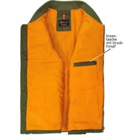 Alpha Industries Weste, Mikrofaser Wattiert, Grün -Milestone Shop 401158 norm3