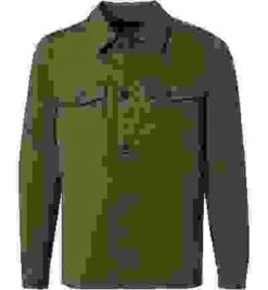 Fred Perry Overshirt, Baumwolle, Olivgrün -Milestone Shop 401518 norm 1