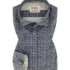 Hemd, Shaped Fit, Baumwolle CO2-Neutral, Blau Gemustert -Milestone Shop 401542 norm