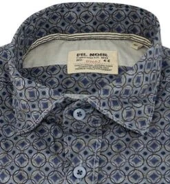 Hemd, Shaped Fit, Baumwolle CO2-Neutral, Blau Gemustert -Milestone Shop 401542 norm2