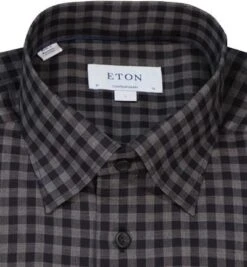 ETON Hemd, Contemporary Fit, Baumwolle, Dunkelgrau-schwarz Kariert -Milestone Shop 402895 norm2