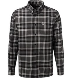 Fred Perry Hemd, Baumwolle, Grau Kariert