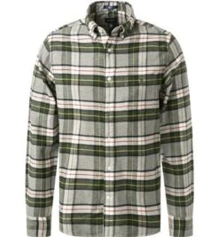 Gant Hemd, Baumwolle, Grün Kariert