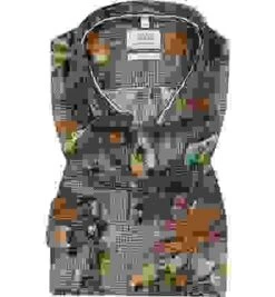 OLYMP Hemd, Body Fit, Baumwolle, Messing Gemustert -Milestone Shop 403516 norm 1