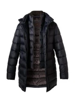 Windsor. Daunenjacke, Mikrofaser Lammfell, Dunkelblau