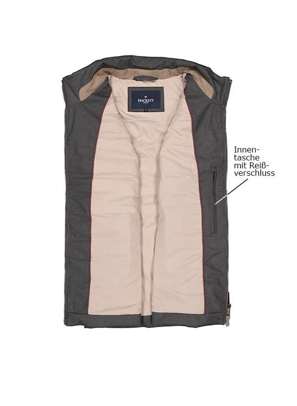 Hackett Steppweste, Mikrofaser, Grau 5 Hackett Steppweste, Mikrofaser, Grau – Bild 3