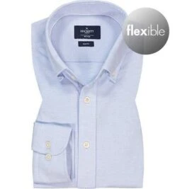 Hackett Hemd, Slim Fit, Piqué, Hellblau Meliert