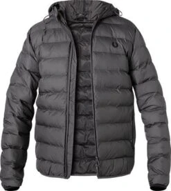 Fred Perry Steppjacke, Mikrofaser, Grau