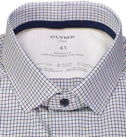 OLYMP Hemd, Modern Fit, Baumwoll-Stretch Geruchshemmend, Navy-natur Kariert -Milestone Shop 405506 norm2