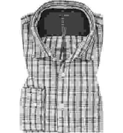 OLYMP Hemd, Casual Modern Fit, Flanell, Blau-braun Kariert -Milestone Shop 405513 norm 1