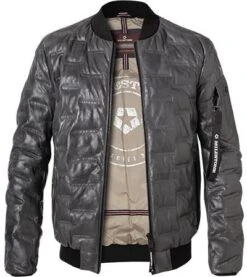MILESTONE Lederblouson MS Aron, Lammnappa Sorona®, Dunkelgrau