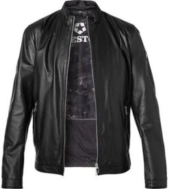 MILESTONE Lederjacke MS Dalton, Lammnappa, Schwarz