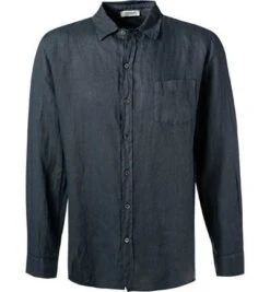 Hemd, Reines Leinen, Dunkelblau