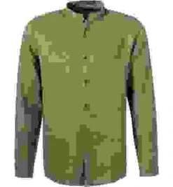 Hugo Hemd, Slim Fit, Reines Leinen, Olivgrün -Milestone Shop 406963 norm 1