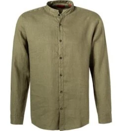 Hugo Hemd, Slim Fit, Reines Leinen, Olivgrün