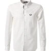 Fred Perry Hemd, Baumwolle, Schneeweiß -Milestone Shop 407467 norm