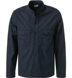 OLYMP Overshirt, Body Fit, Baumwoll-Stretch, Marineblau