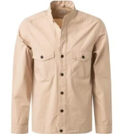 OLYMP Overshirt, Body Fit, Baumwoll-Stretch, Beige