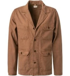 OLYMP Overshirt, Body Fit, Baumwolle, Braun