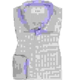 ETON Hemd, Contemporary Fit, Baumwolle, Blau-weiß Kariert -Milestone Shop 408273 norm 1