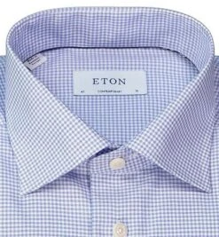 ETON Hemd, Contemporary Fit, Baumwolle, Blau-weiß Kariert -Milestone Shop 408273 norm2