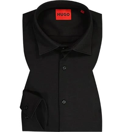 Hugo Hemd, Slim Fit, Jersey, Schwarz 2 Hugo Hemd, Slim Fit, Jersey, Schwarz