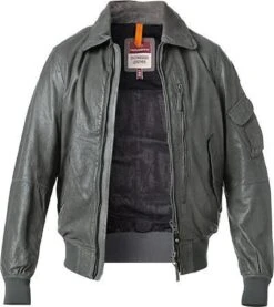 PARAJUMPERS Lederblouson, Lammleder, Grau