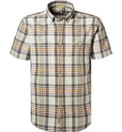 Camel Active Kurzarmhemd, Regular Fit, Baumwolle-Leinen, Multicolor Kariert