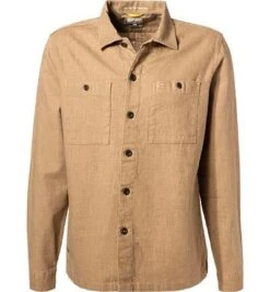Camel Active Overshirt, Relaxed Fit, Leinen-Baumwolle, Braun