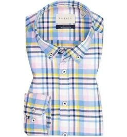 Bugatti Hemd, Baumwolle, Hellblau-rosa Kariert