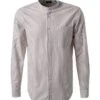 Strellson Hemd, Baumwolle, Beige-weiß Gestreift -Milestone Shop 410601 norm