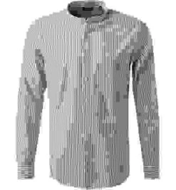 Strellson Hemd, Baumwolle, Salbei-weiß Gestreift -Milestone Shop 410602 norm 1