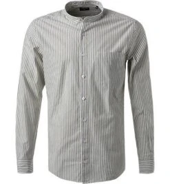 Strellson Hemd, Baumwolle, Salbei-weiß Gestreift