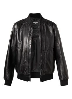 Strellson Lederblouson, Lammleder, Schwarz